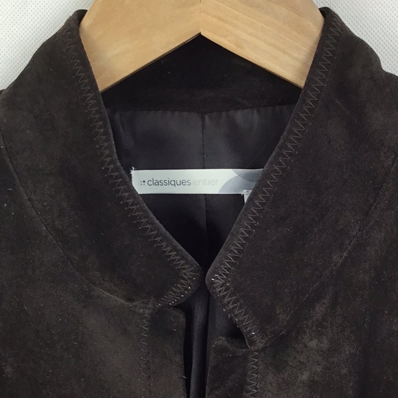 CLASSIQUES ENTIER Brown Leather Suede Short Jacket - Picture 5 of 11